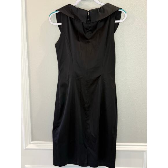 Kay Unger Sheath Black Portrait Collar Party Cocktail Sz 8 Sleeveless Dress - Picture 3 of 7